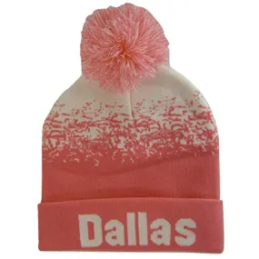 Dallas Men's Digital Fade Winter Knit Pom Beanie Hat (White/Pink)