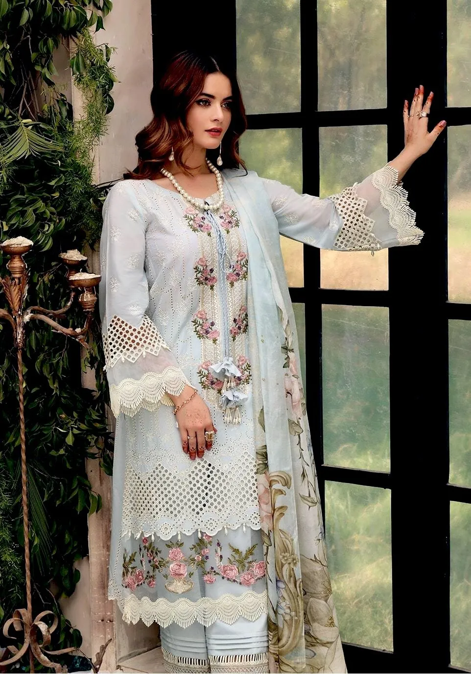 Elaf Festive Chikankari Collection 2021 – EPF- 7 Arctic