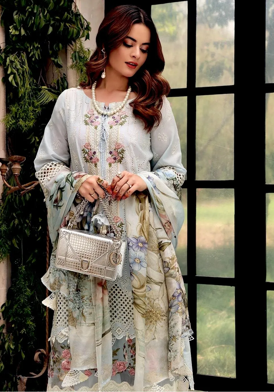 Elaf Festive Chikankari Collection 2021 – EPF- 7 Arctic