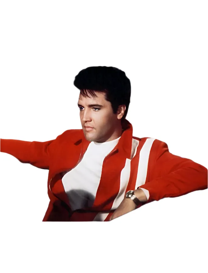 Elvis Presley Red & White Real Leather Jacket