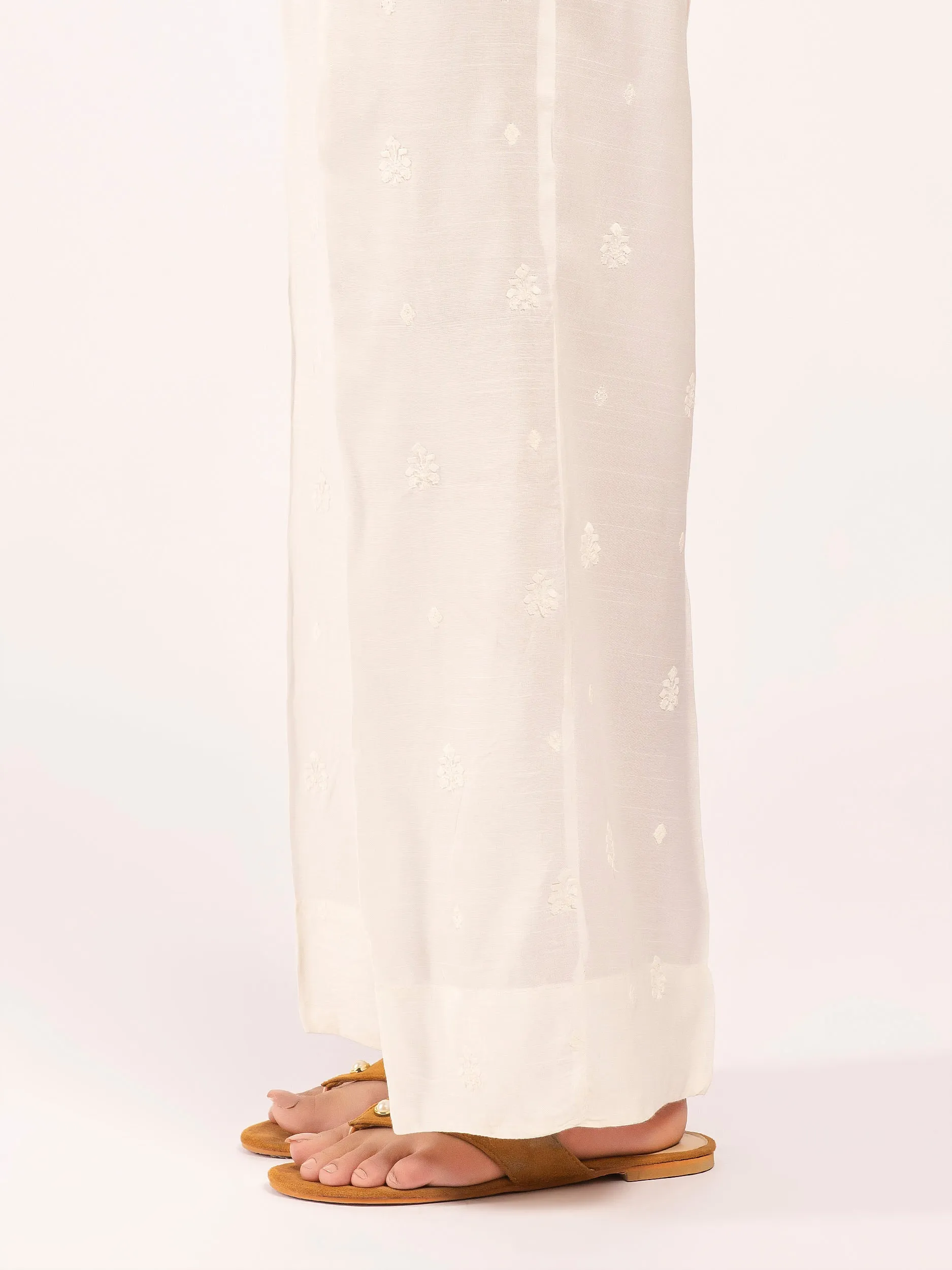Embroidered Silk Trousers