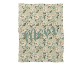 Family Name Minky Blanket - Cream Floral *Single Layer