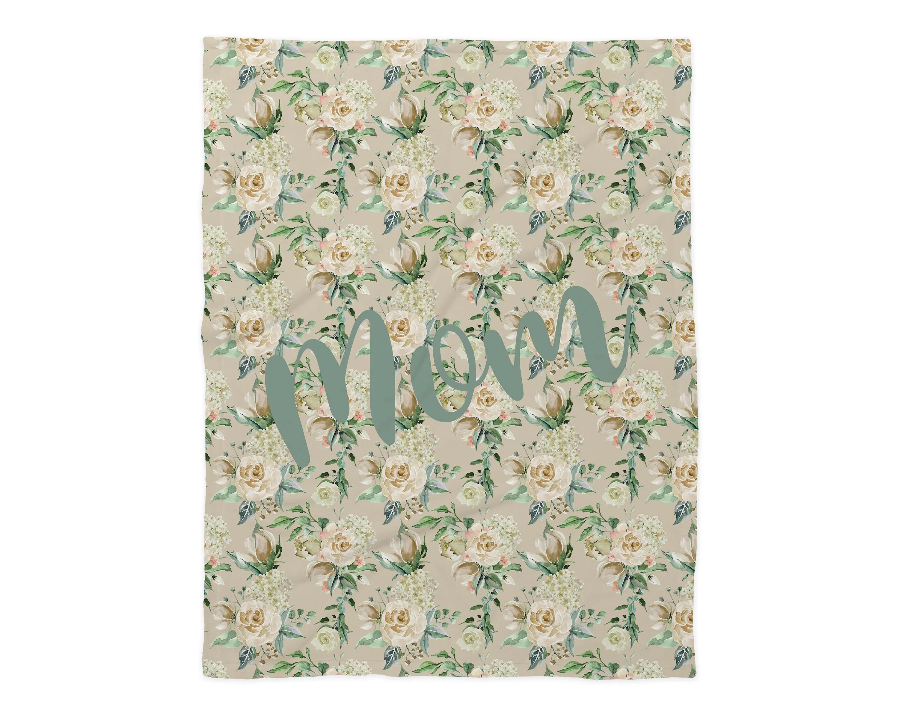 Family Name Minky Blanket - Cream Floral *Single Layer