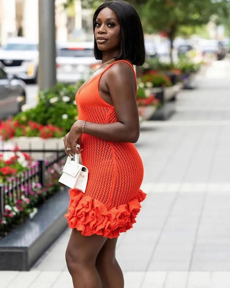 Feel The Passion Crochet Mini Dress