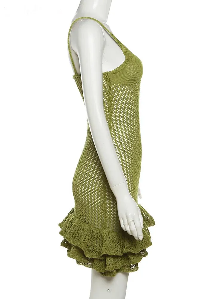 Feel The Passion Crochet Mini Dress