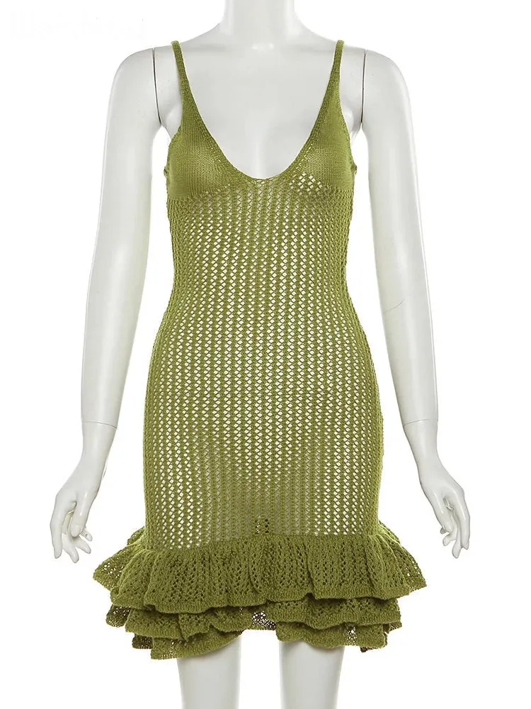 Feel The Passion Crochet Mini Dress