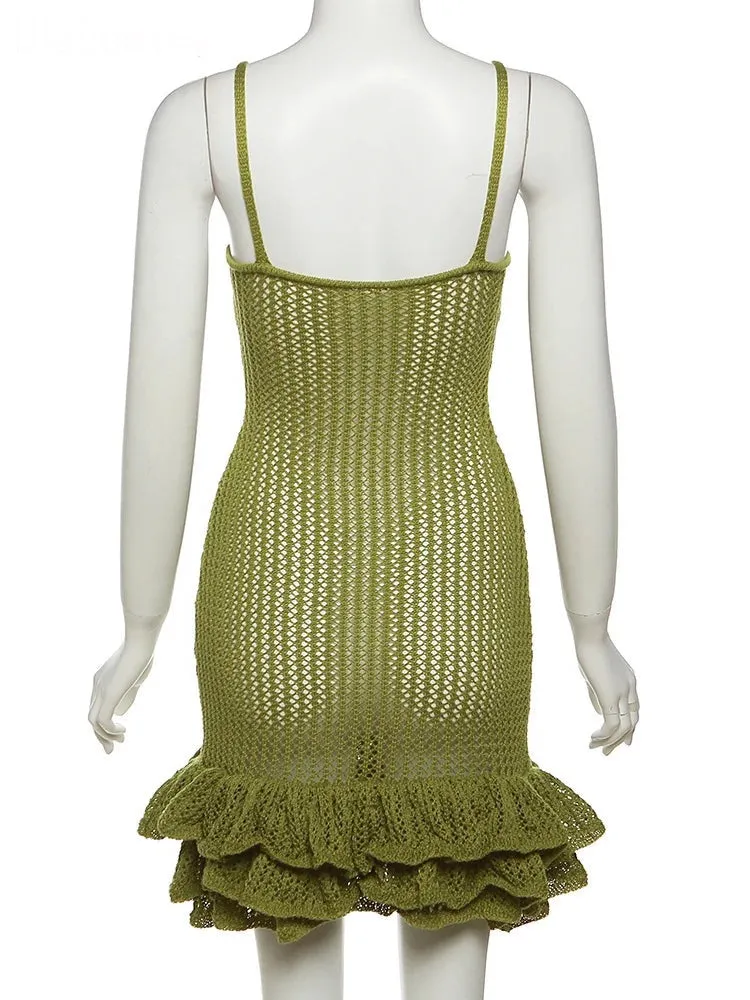Feel The Passion Crochet Mini Dress