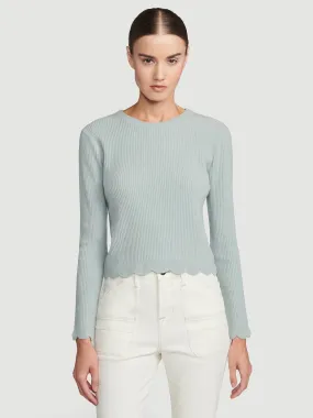 Feminine Mock Sweater -- Sage