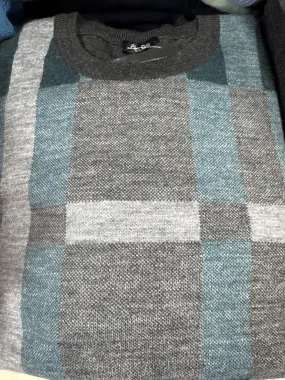 Fields Knitwear Pure Australian Merino Wool Crew Neck with Pattern