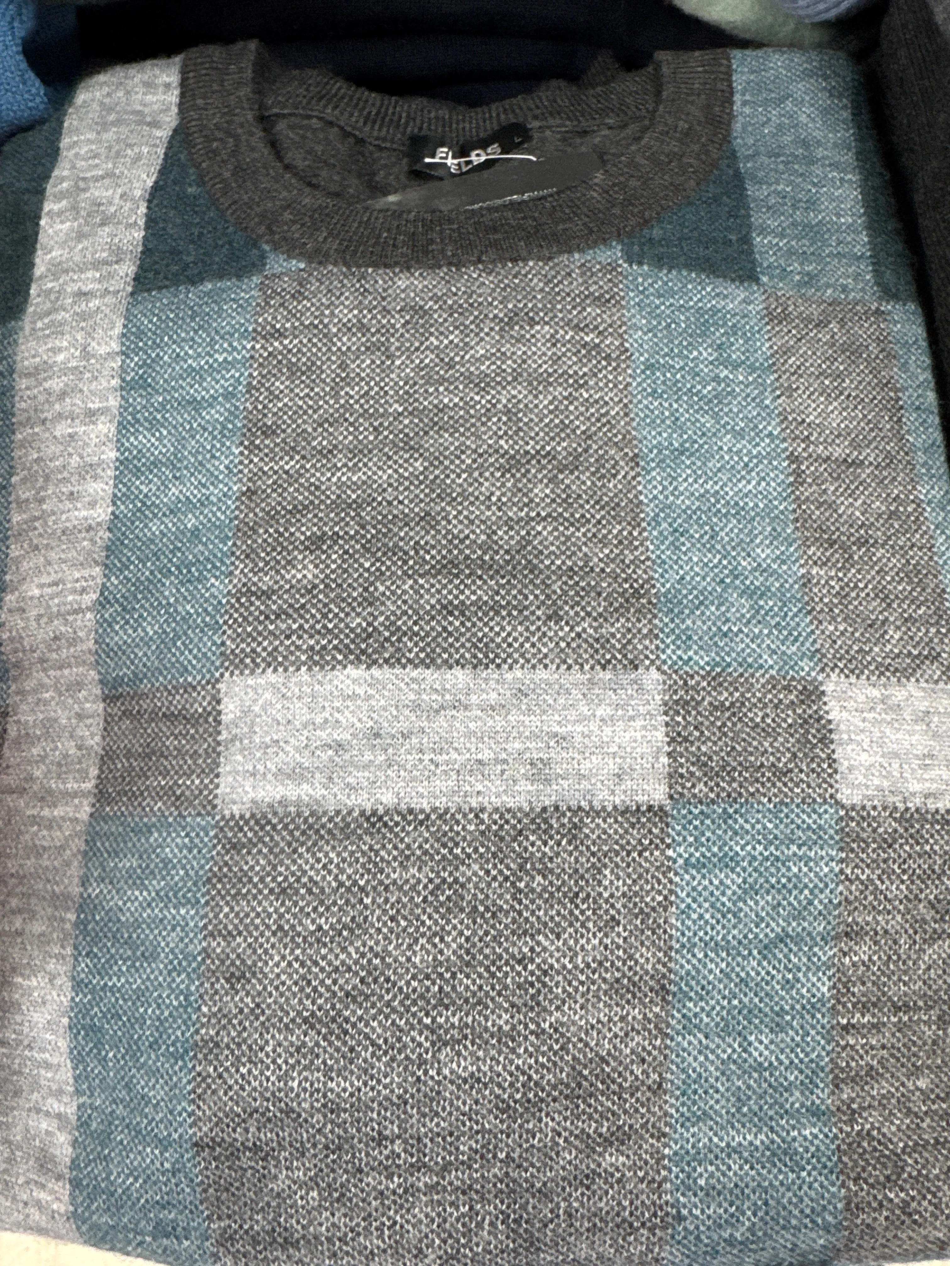 Fields Knitwear Pure Australian Merino Wool Crew Neck with Pattern