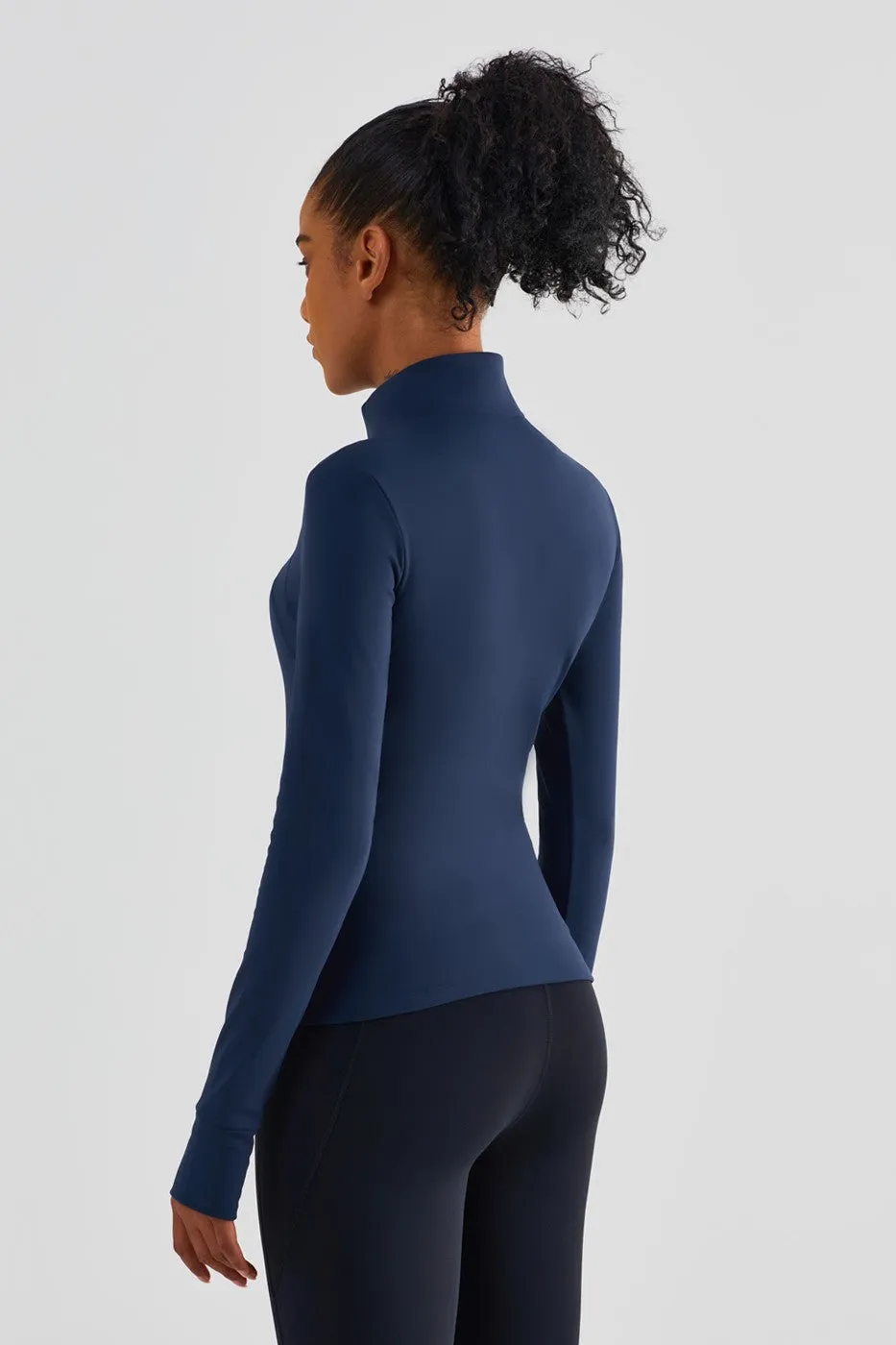 Fitted Half-Zip Fleece Track Jacket