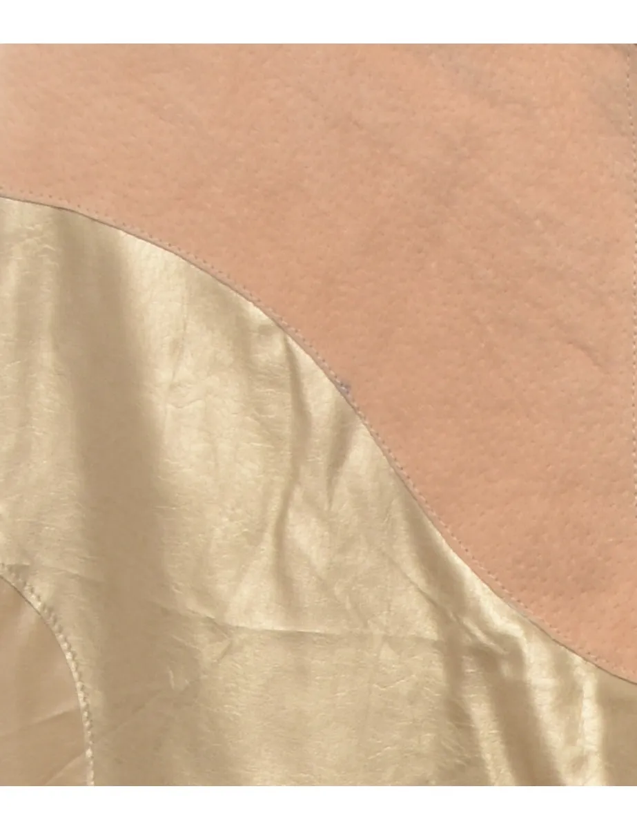 Flared Leg Faux Leather Abstract Trousers - W27 L31