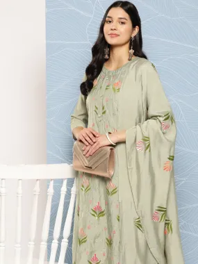 Floral Sequinned Kurta Dupatta Set