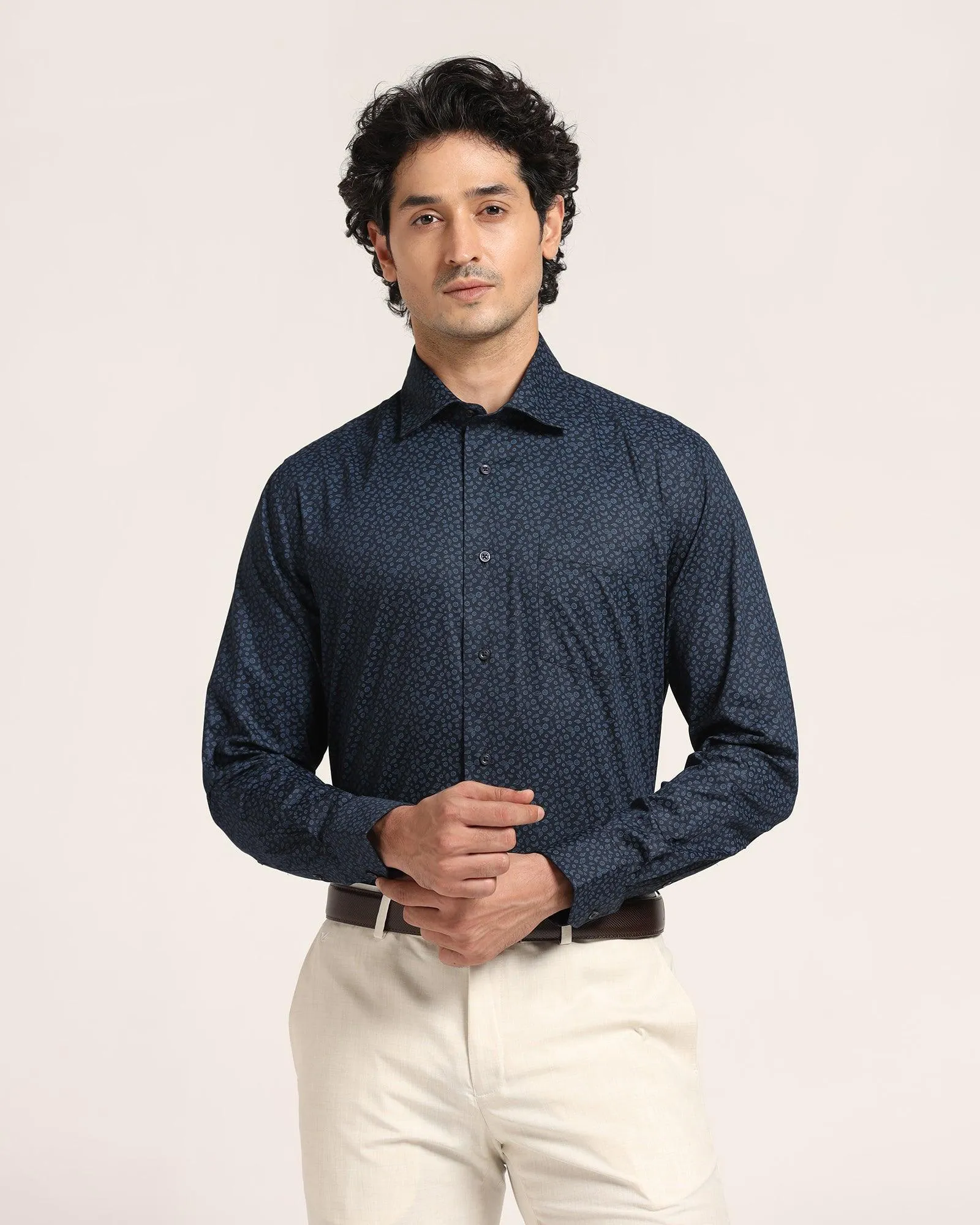 Formal Navy Printed Shirt - Ditsy
