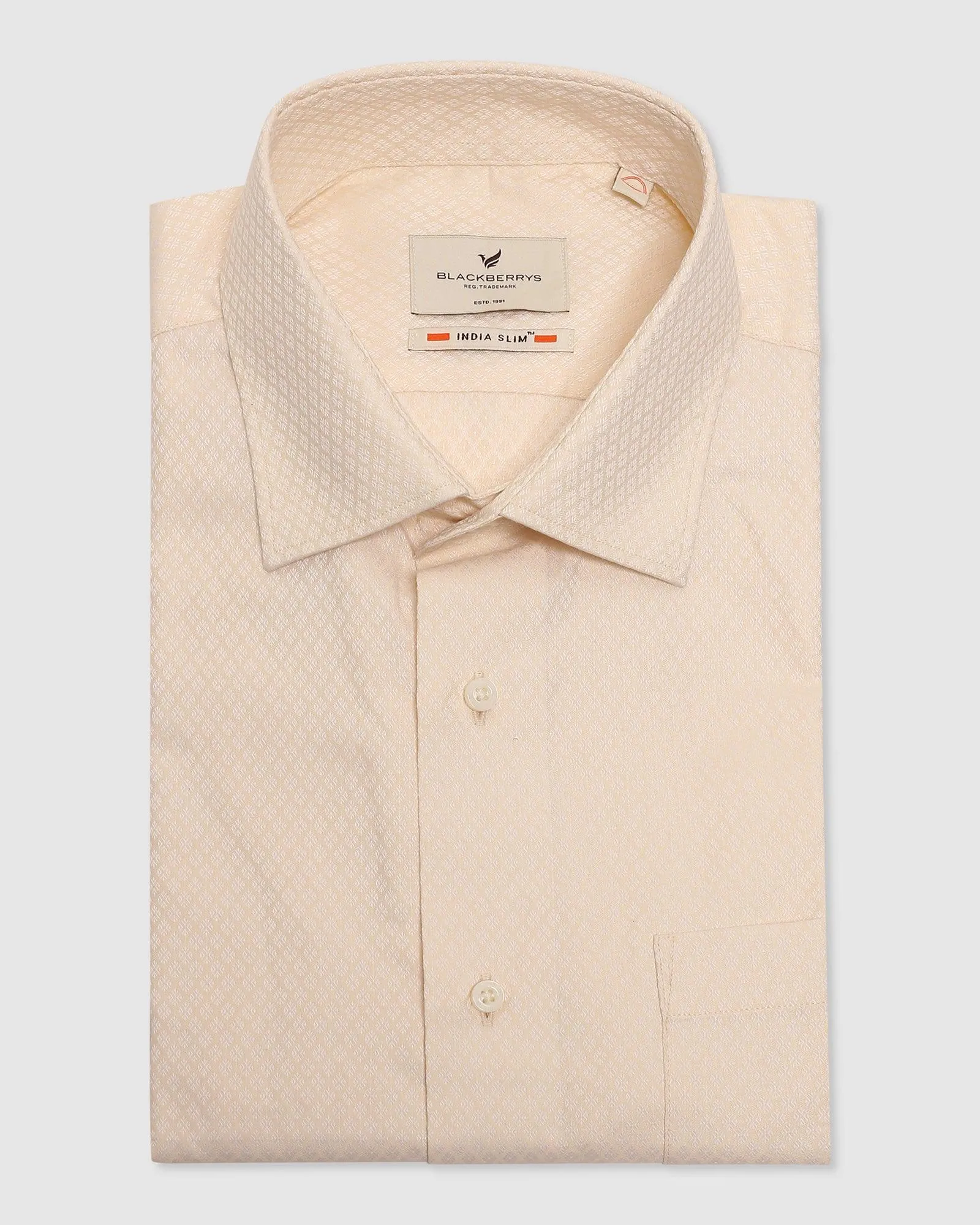 Formal Yellow Textured Shirt - Ena
