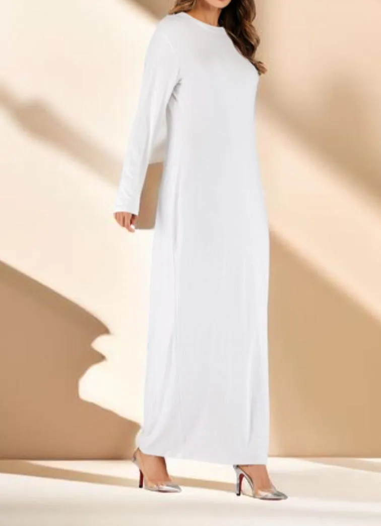 Full sleeve under abaya slip dress with round neck