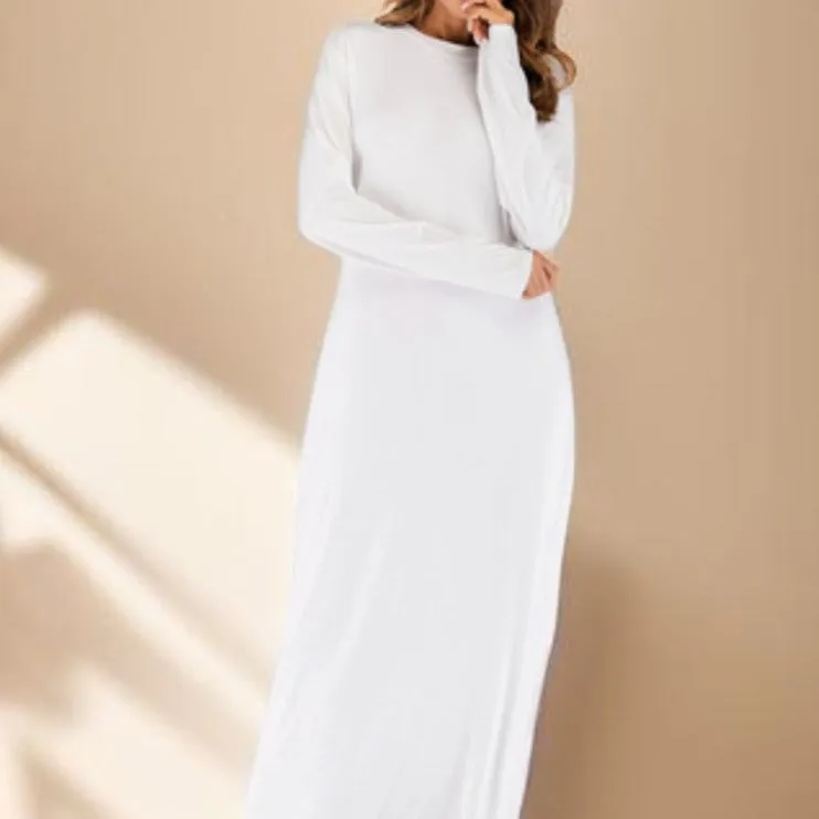 Full sleeve under abaya slip dress with round neck