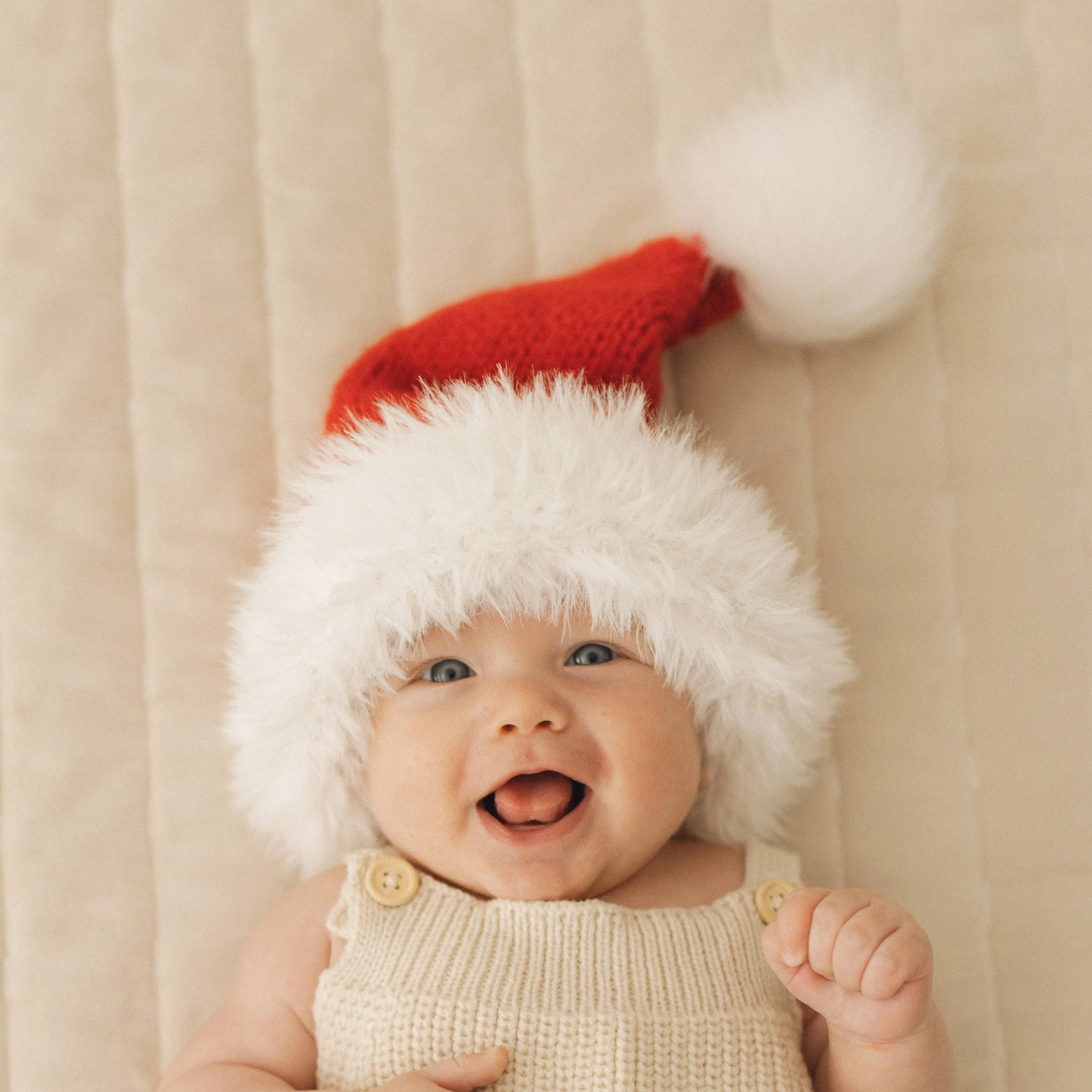 Furry Santa Beanie Hat- Huggalugs