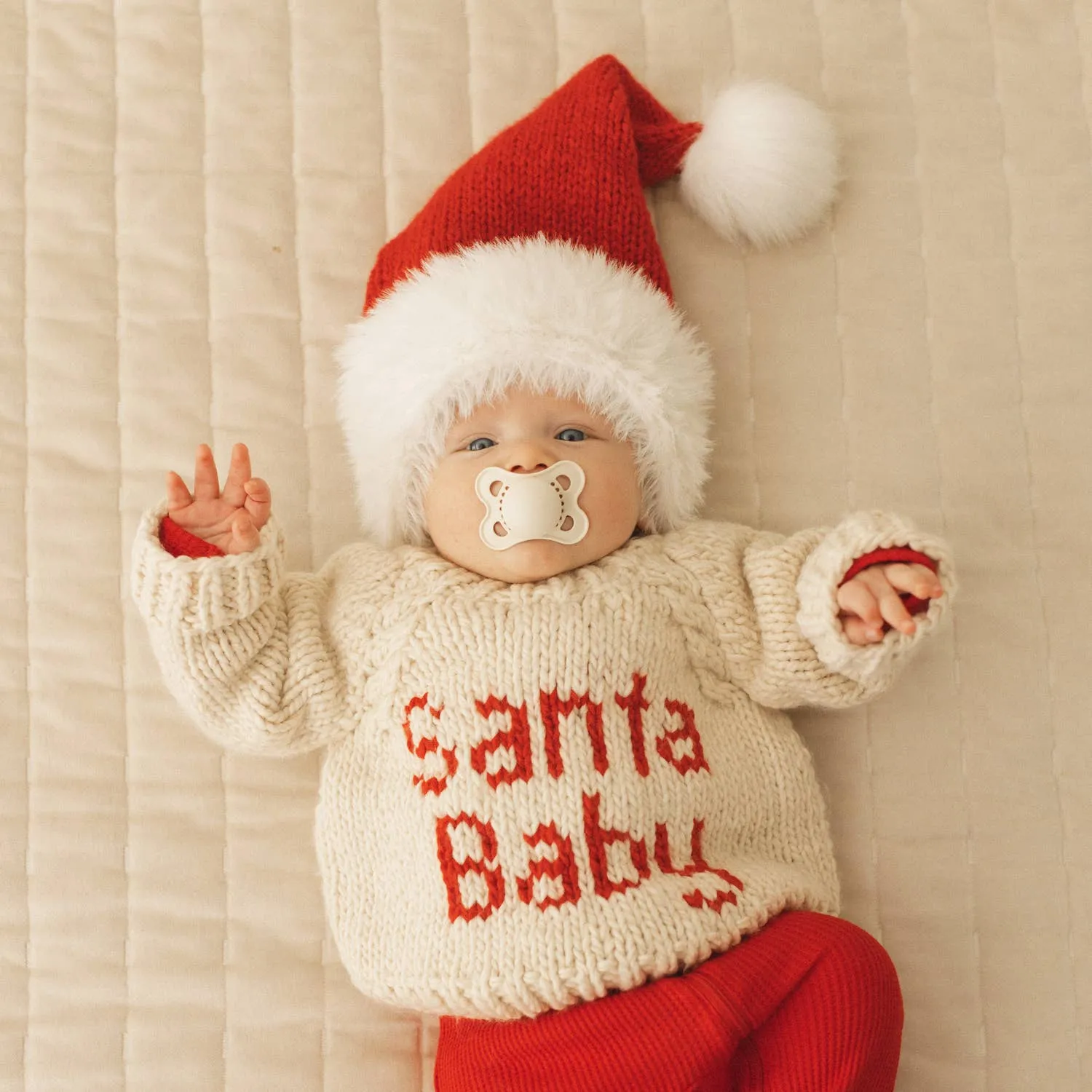 Furry Santa Beanie Hat- Huggalugs