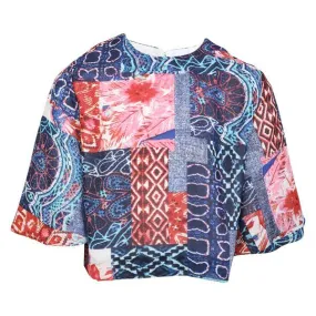 GIRLS CHIFFON PRINT BLOUSE - MULTI-COLOR