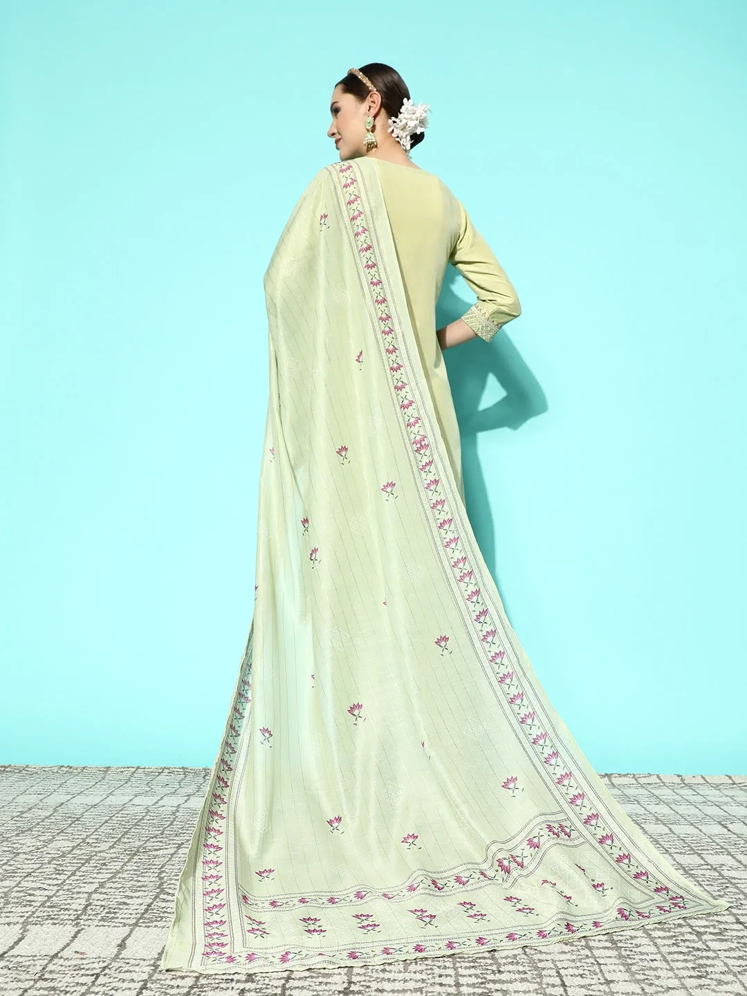 Green Sequinned Kurta Dupatta Set