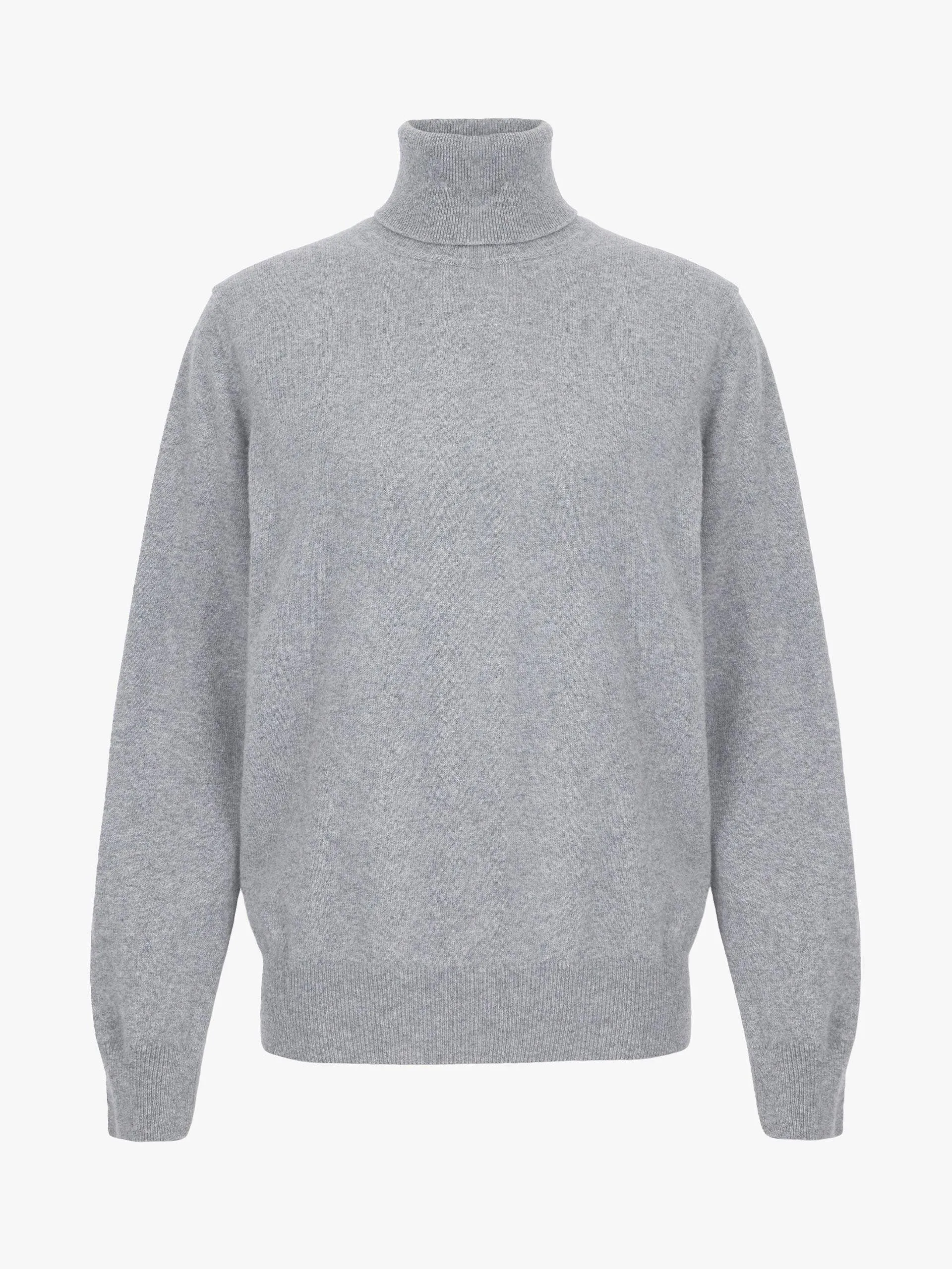 Grey Katie cashmere roll neck