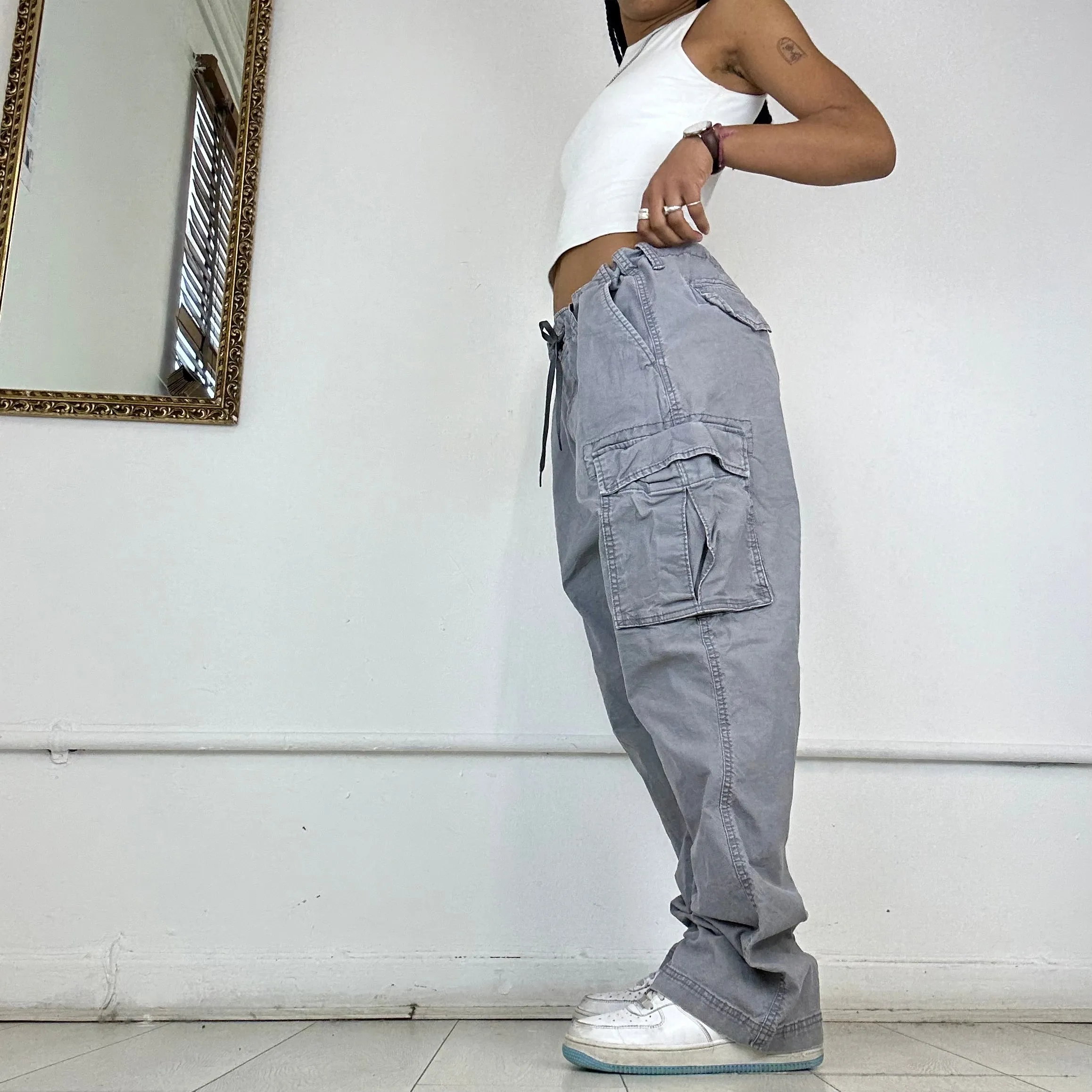 grey vintage cargo trousers