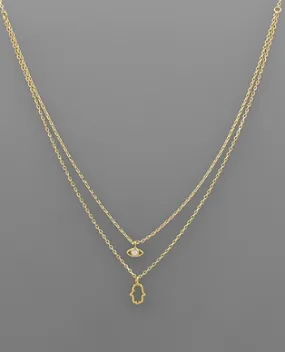 Hamsa Layer Necklace