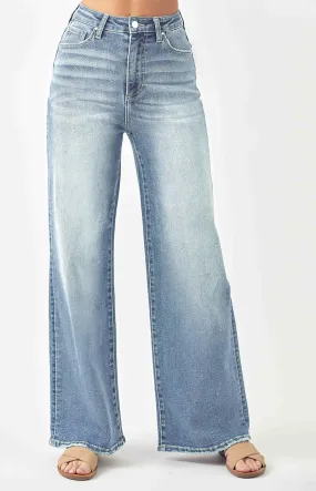 High Rise Wide Flare Leg Jeans
