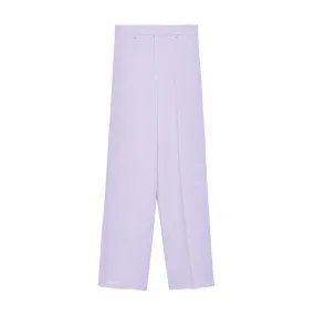 Hinnominate Elegant Purple Straight Crepe Trousers