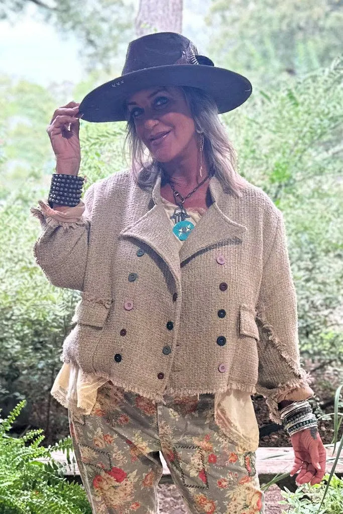 Jaded Gypsy A Moment In Time Womens Jacket in Taupe
