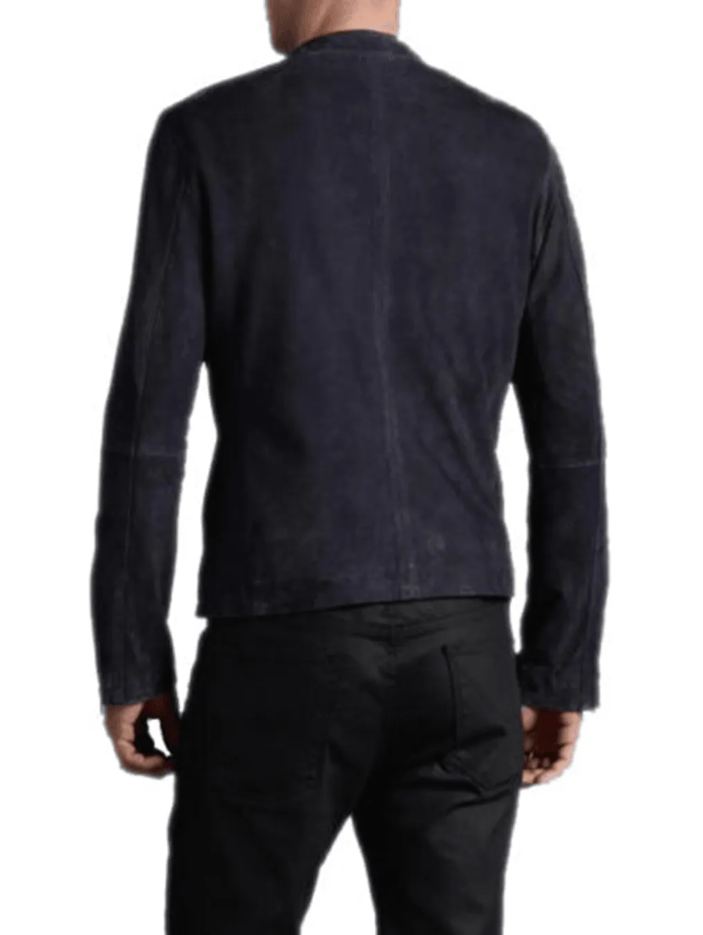 James Bond Men's Black Leather Suede  Jacket
