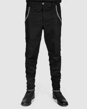 Jon long denim trousers white stitching
