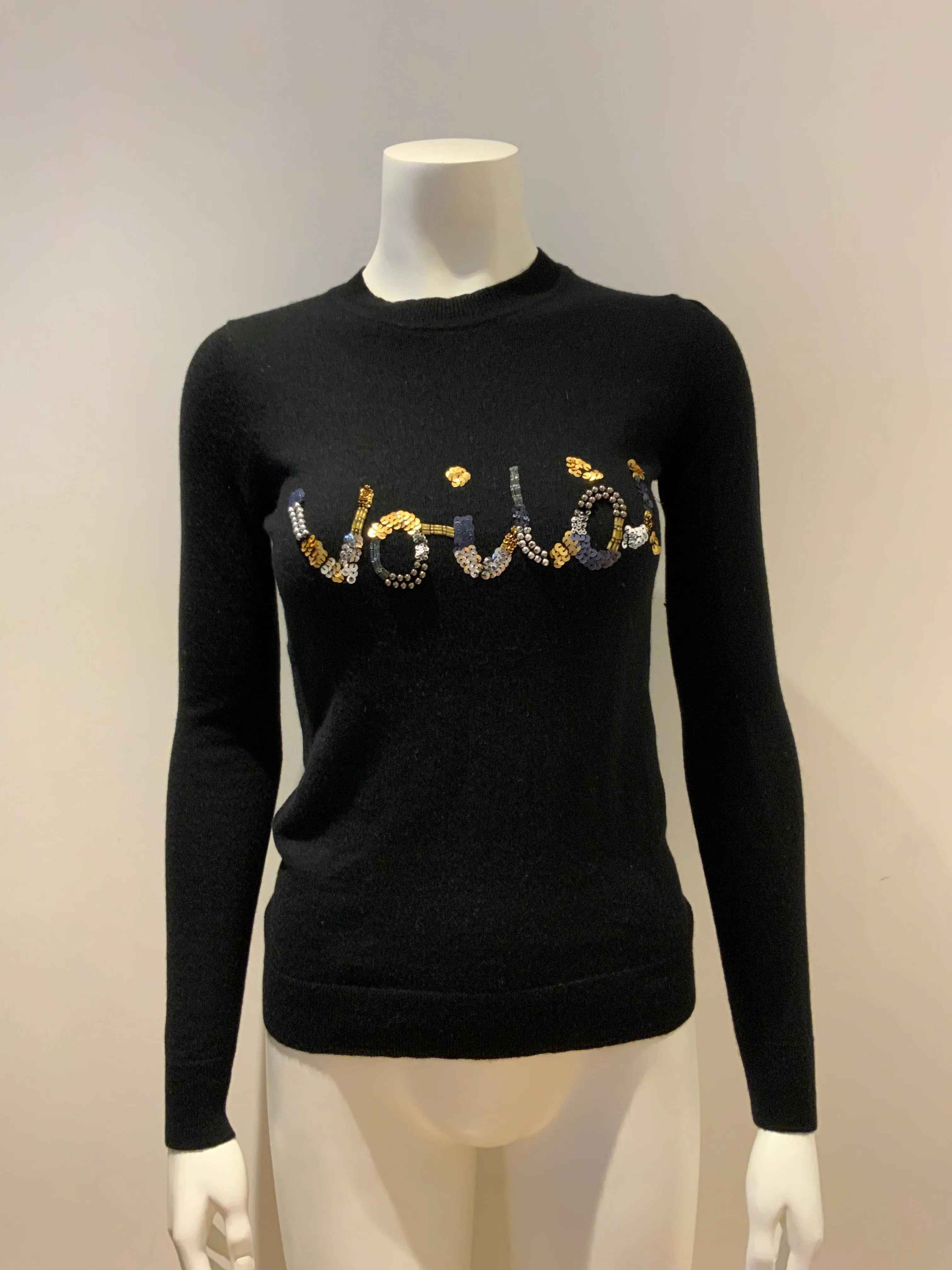 KAREN MILLEN sequin embellished cashmere and wool sweater jumper Size XS. ladies
