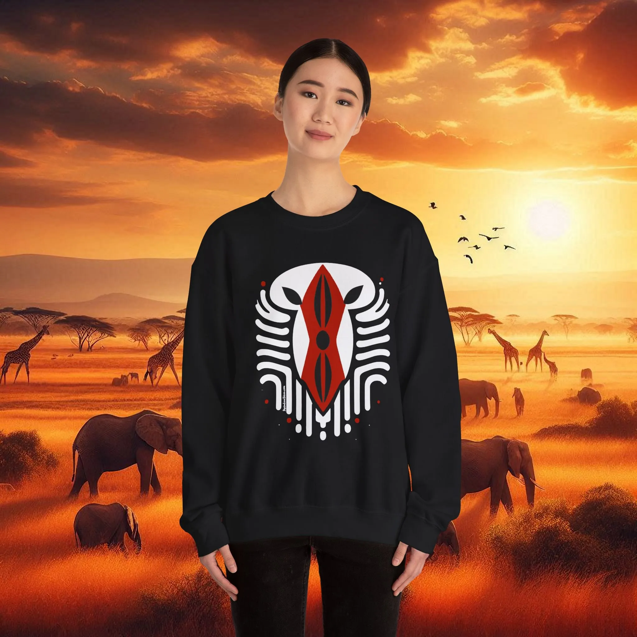 Kenyan Abstract Shield Crewneck Sweatshirt