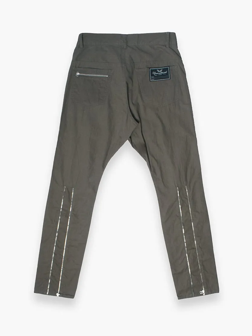 Khaki Combat Trousers With Zip Details