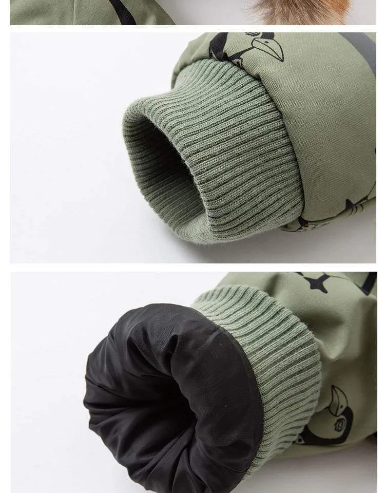 Kids Penguin Print Puffer Jacket