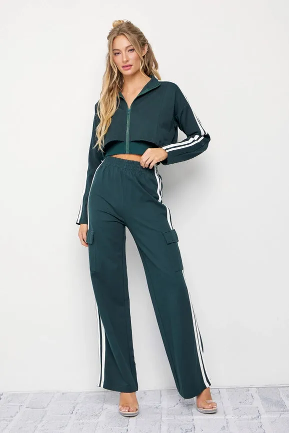 Knit Jacket and Track Pants
