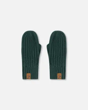 Knit Mittens Forest Green