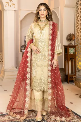 La Bella by Imrozia Embroidered Chiffon Collection – L-237 Golden Glory