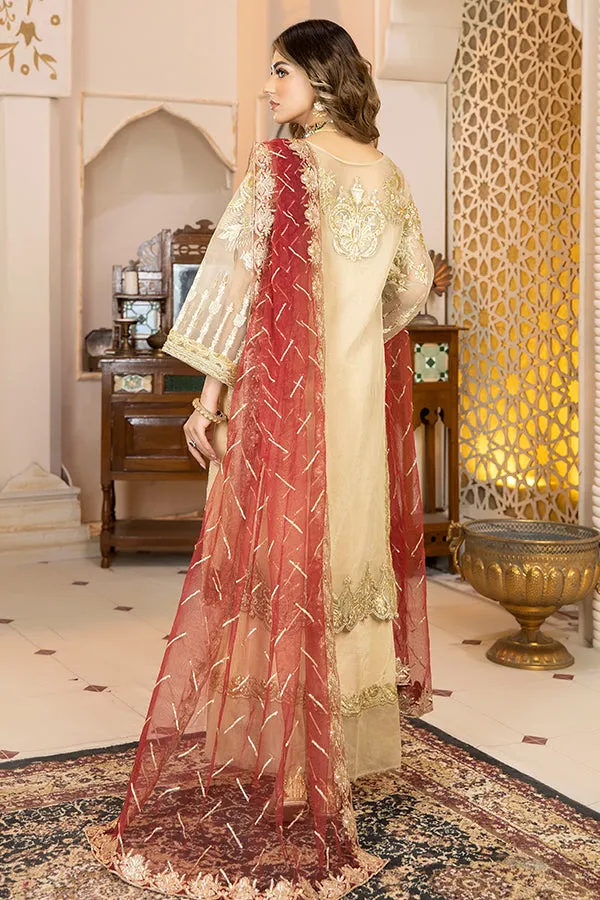 La Bella by Imrozia Embroidered Chiffon Collection – L-237 Golden Glory