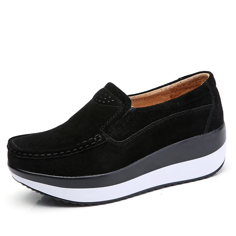 Ladies Platform Slip On Casual Shoes