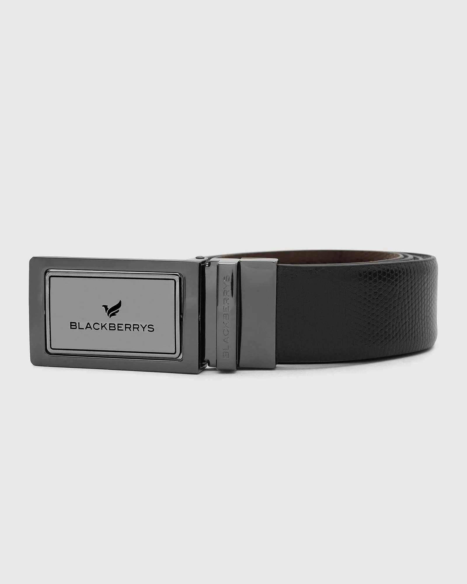 Leather Reversible Maroon Black Textured Belt - Travis