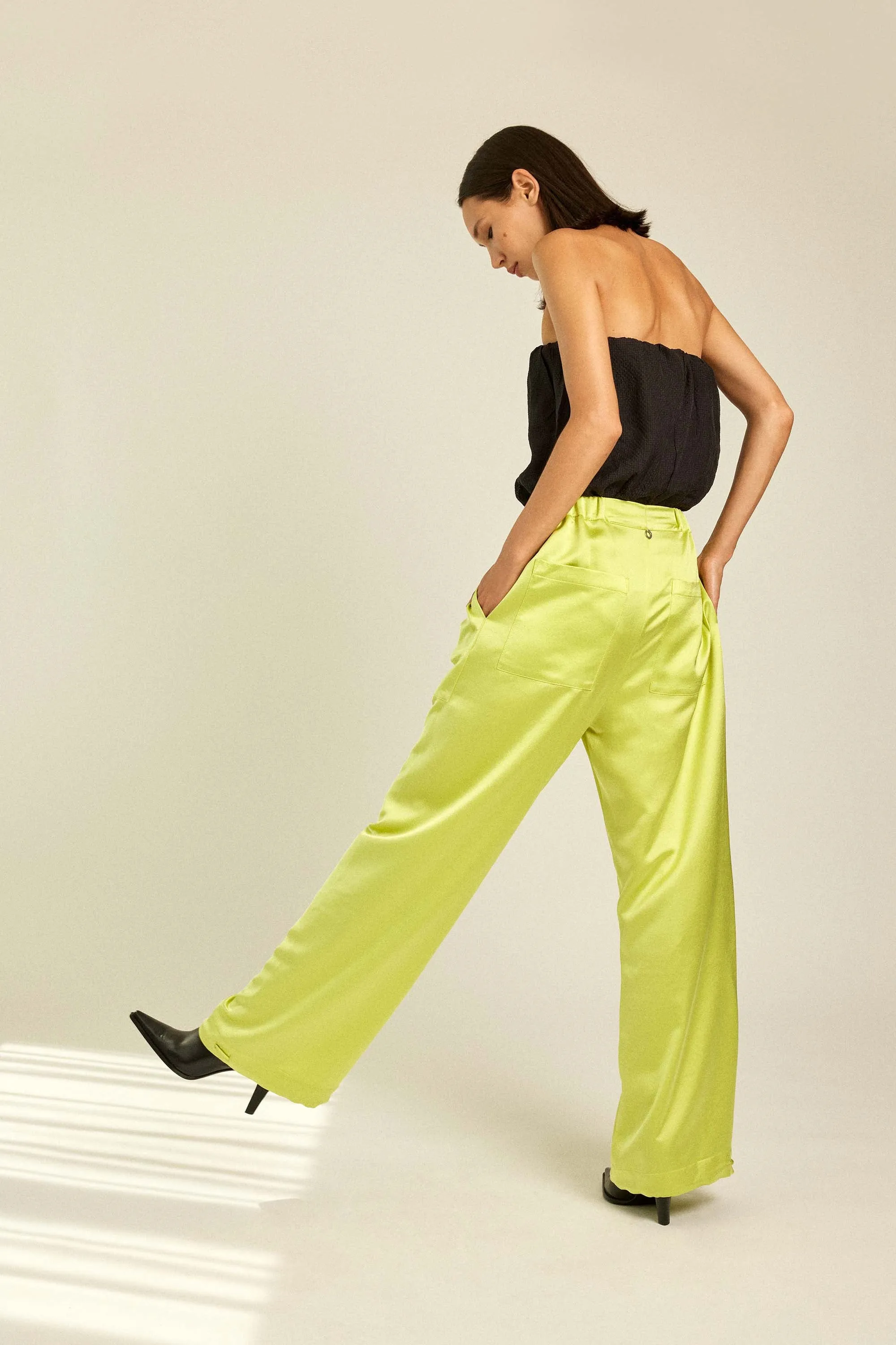 Lemon Satin Trousers