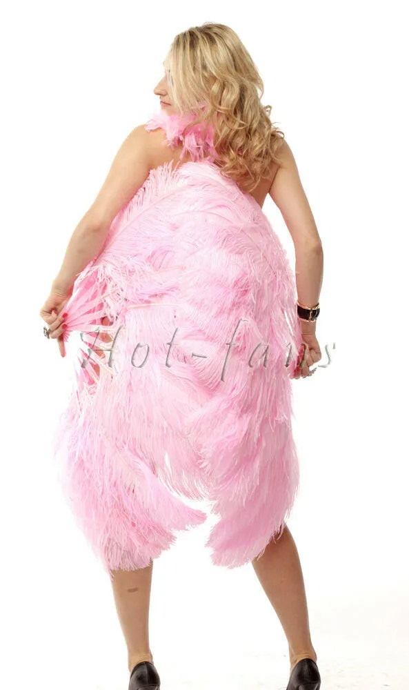 Light pink Single layer Feather fan 25"x 45"
