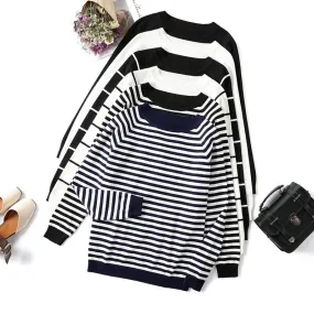 Long Sleeve Striped Ladies Jumper