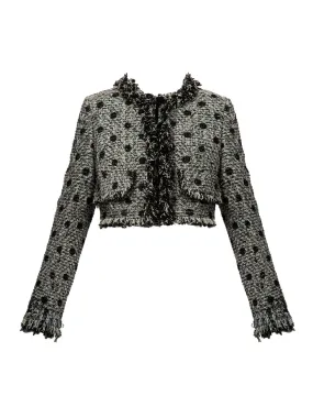 Long Sleeved Cropped Jacket (Black White)