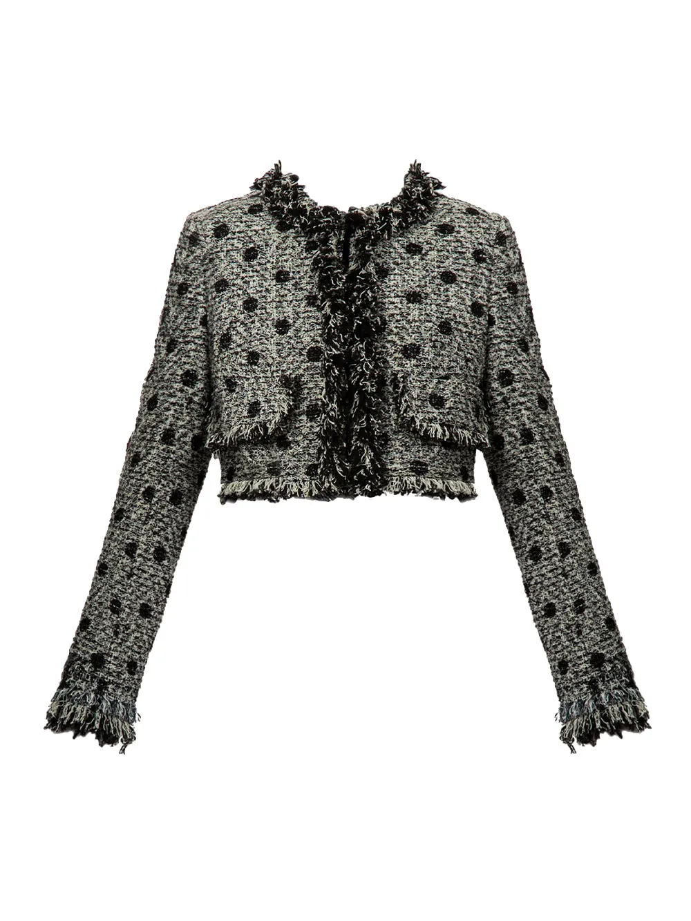 Long Sleeved Cropped Jacket (Black White)