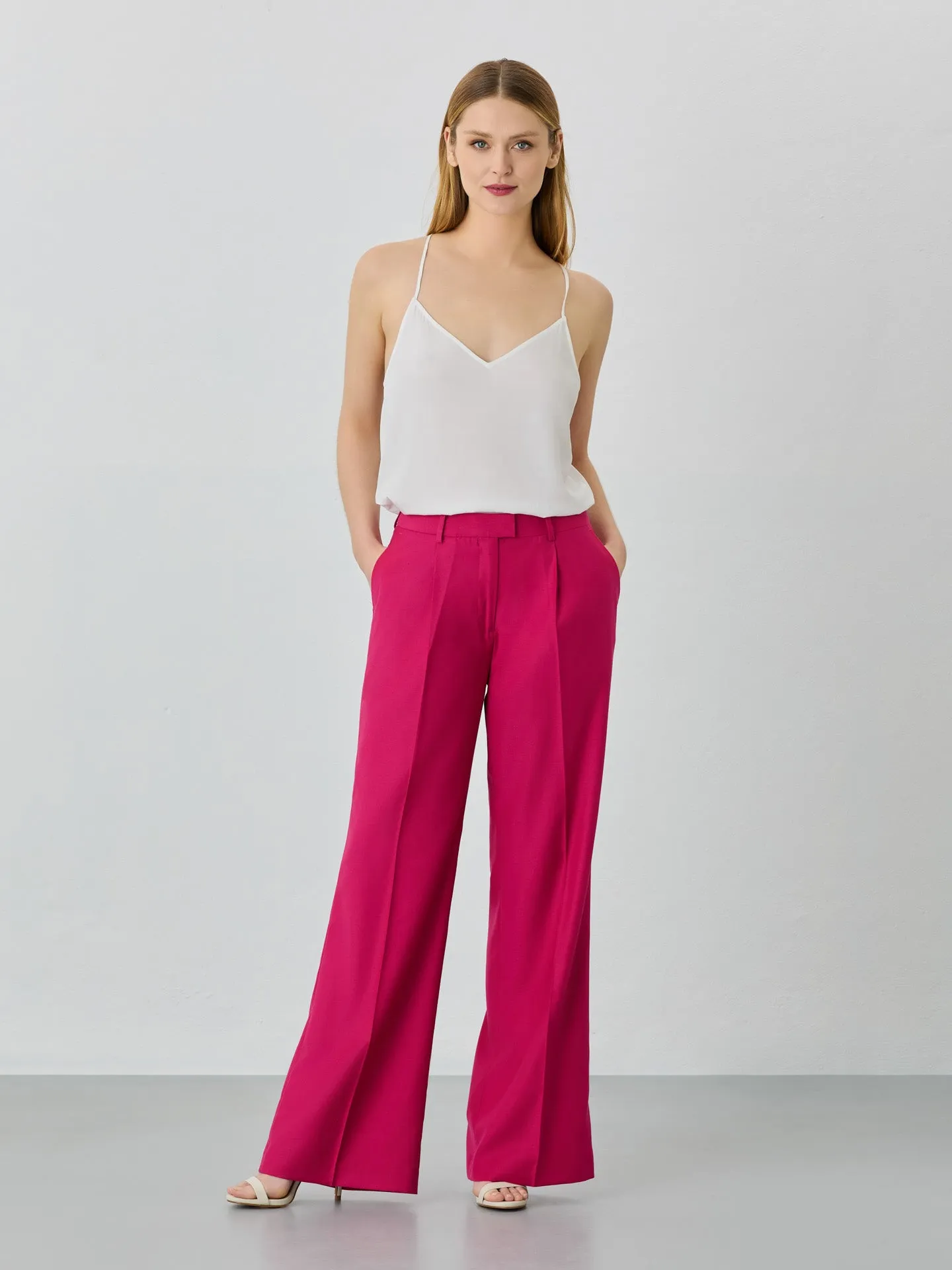 Loose Fit Trousers In Rayon Blend