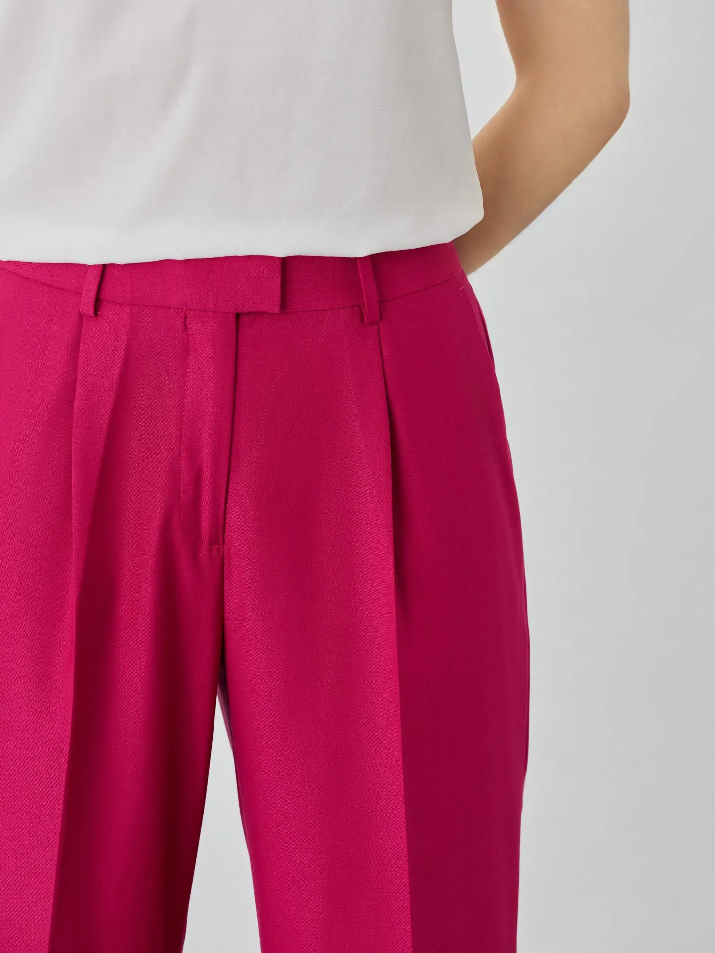 Loose Fit Trousers In Rayon Blend